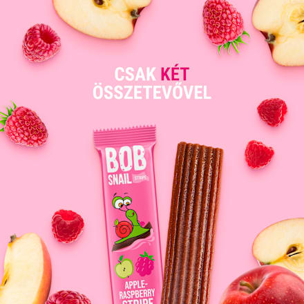 Gyümölcsszelet almával és málnával Bob Snail
