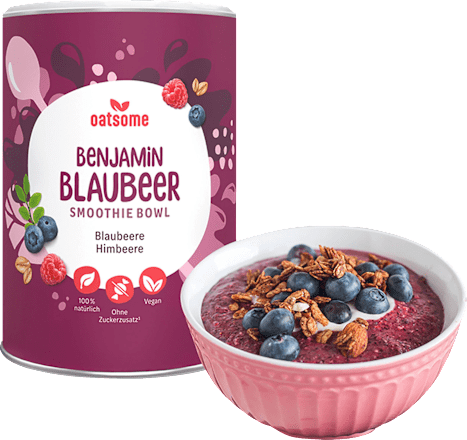 Smoothie Bowl Pulver, Blaubeere Himbeere "Benjamin Blaubeer" oatsome