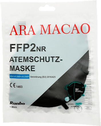 FFP2 Atemschutzmaske, schwarz ARA MACAO