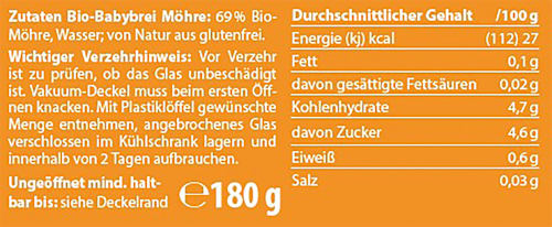 Gemüse Möhre ab dem 5. Monat Sprösslinge