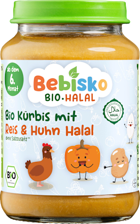 Menü Kürbis mit Reis & Huhn Halal ab dem 6. Monat Bebisko