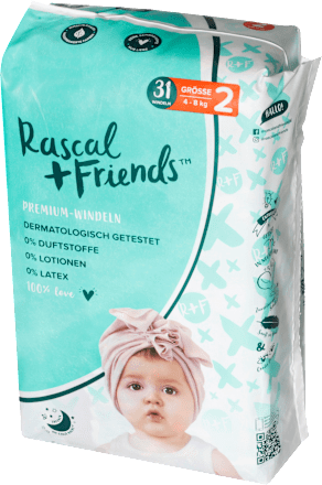 Windeln Premium Gr. 2 (4-8 kg) Rascal+Friends