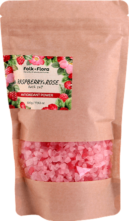 sůl do koupele Raspberry & Rose Folk & Flora