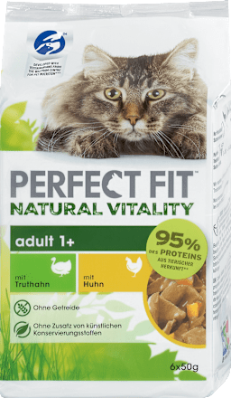 Nassfutter Katze Natural Vitality adult 1+ mit Truthahn & Huhn PERFECT FIT