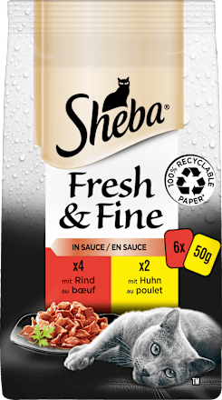 Nassfutter Katze Fresh & Fine mit Rind und Huhn in Sauce Sheba