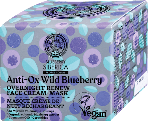 Obnovitvena nočna krema za obraz Blueberry Siberica Anti-Ox Wild Blueberry NATURA SIBERICA