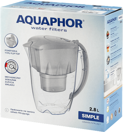 Dzbanek Simple 2,8 L szary AQUAPHOR