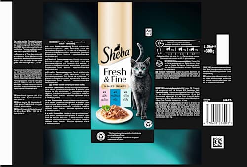 Nassfutter Katze mit Lachs, Thunfisch & Forelle, fresh & fine, Multipack (6x50 g) Sheba