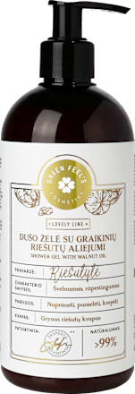  Gel de duș cu ulei natural de nuci  Green Feel's