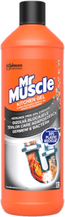 Течен гел за отпушване на канали в кухнята Mr Muscle