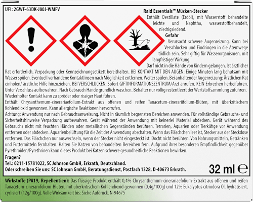 Mückenstecker 45 Nächte Starterset Raid ESSENTIALS