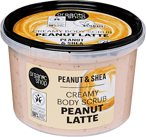 Krémes testradír, Peanut latte organic shop