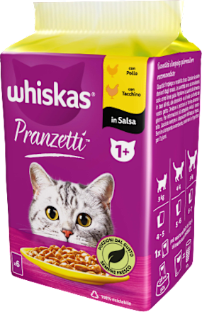 Cibo umido per gatti adulti Pranzetti carni bianche whiskas