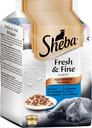 Nassfutter für Katzen, Fresh & Fine, Fisch Variation in Sauce, MP, 6x50g Sheba