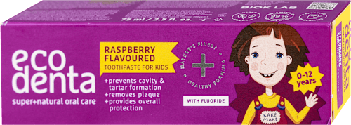 Dečija pasta za zube - ukus maline, od 0-12 god. ecodenta