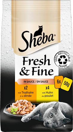 Nassfutter Katze mit Huhn & Truthahn, fresh & fine, Multipack (6x50 g) Sheba