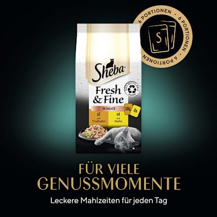 Nassfutter Katze mit Huhn & Truthahn, fresh & fine, Multipack (6x50 g) Sheba