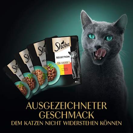 Nassfutter Katze, herzhafte Komposition - Selection in Sauce, Multipack (12x85 g) Sheba