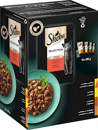 Nassfutter Katze, herzhafte Komposition - Selection in Sauce, Multipack (12x85 g) Sheba