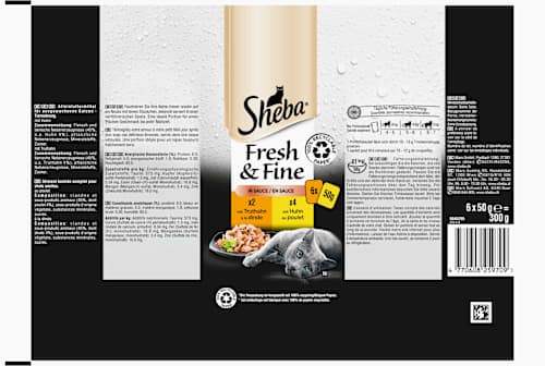 Nassfutter Katze mit Huhn & Truthahn, fresh & fine, Multipack (6x50 g) Sheba