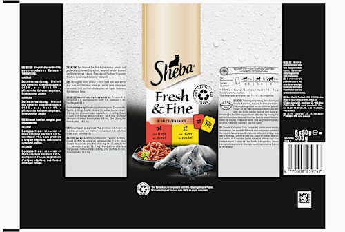 Nassfutter Katze Rind & Huhn, fresh & fine Multipack (6x50 g) Sheba