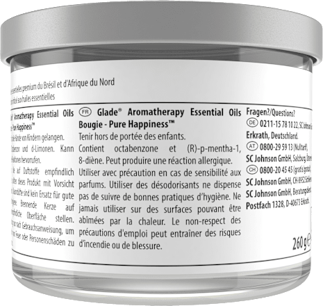 Duftkerze im Glas Aromatherapy "Pure Happiness" 260g glade