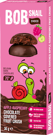Przekąska jabłkowo-malinowa w ciemnej czekoladzie  Bob Snail