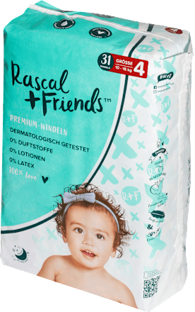 Windeln Premium Gr. 4 (10-15 kg) Rascal+Friends