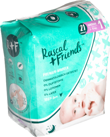 Windeln Gr. 1 (3-5 kg) Rascal+Friends