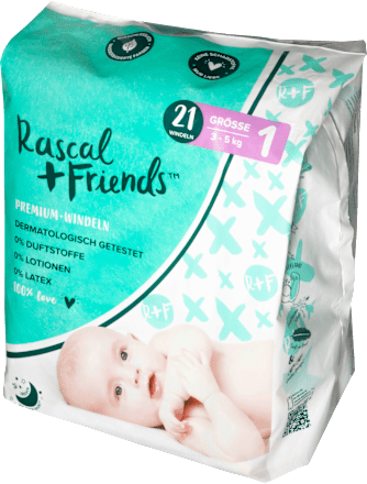 Windeln Gr. 1 (3-5 kg) Rascal+Friends