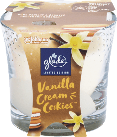 Vonná sviečka v skle Vanilla Cream Cookies glade