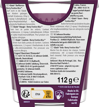 Duftkerze im Glas Berry Festive Kiss 1 St glade