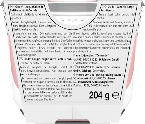 Duftkerze im Glas Anti Geruch glade
