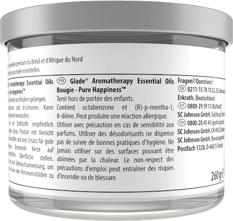 Duftkerze im Glas Aromatherapy Pure Hapiness glade