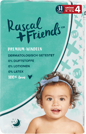 Windeln Gr. 4 (10-15 kg) Rascal+Friends