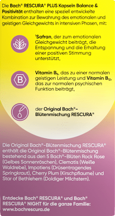 Balance & Positivität Bachblüten Kapseln Bach RESCURA