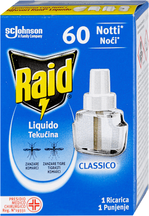Ricarica 60 notti contro le zanzare Raid