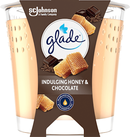 Duftkerze im Glas Indulging Honey & Chocolate 112 g glade