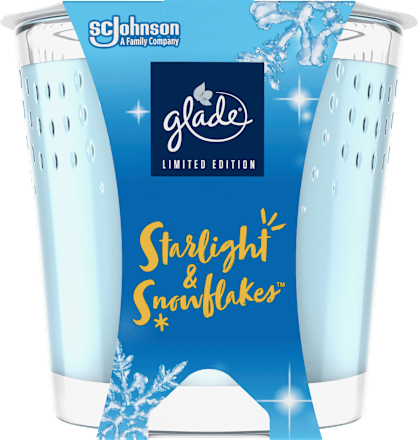 Duftkerze im Glas Starlight & Snowflakes 129g glade