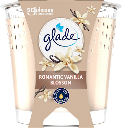 Duftkerze im Glas Romantic Vanilla Blossom 112 g glade