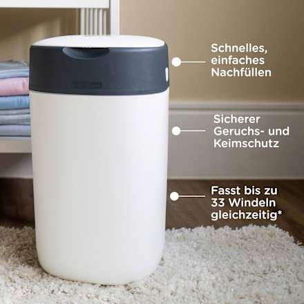 Windeleimer Twist & Click inkl. 12 Nachfüllkassetten, weiß Tommee Tippee
