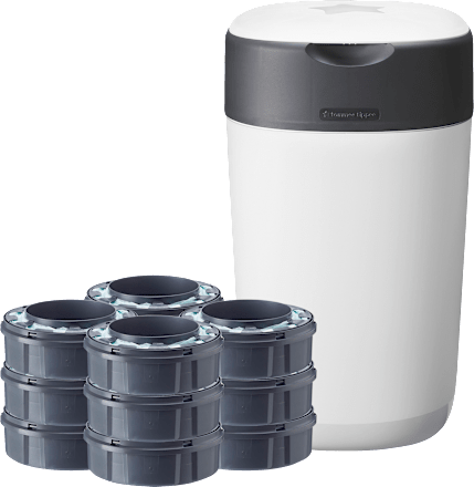 Windeleimer Twist & Click inkl. 12 Nachfüllkassetten, weiß Tommee Tippee