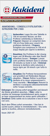 Gebissreiniger Tabs Langanhaltende Frische Milde Minze Kukident