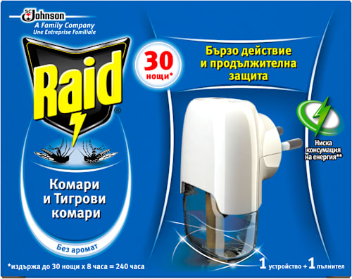 Електрически изпарител против комари с пълнител Raid