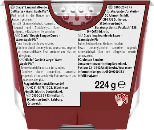 Duftkerze im Glas Apfel Zimt 224g glade