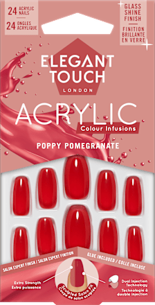 Künstliche Nägel Acrylic Poppy Pomegranate Elegant Touch