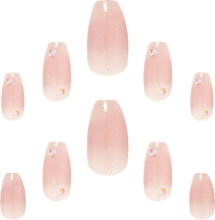 Künstliche Nägel 3D Gel Finish Coffin Elegant Touch