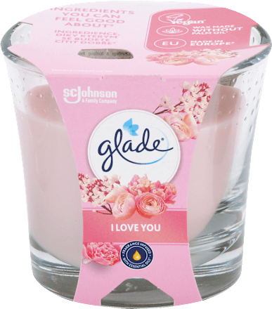 Vonná sviečka v skle I Love You glade