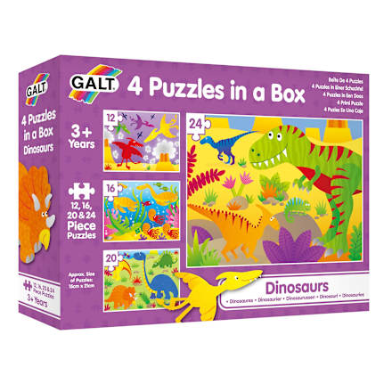 Set 4 puzzle-uri cu dinozauri galt