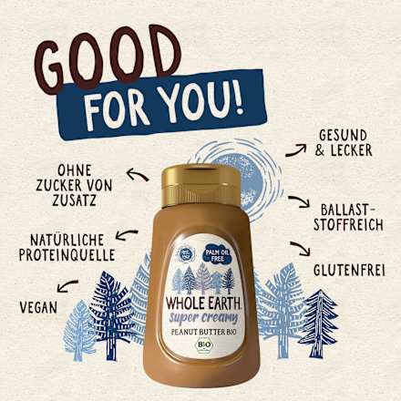 Erdnussbutter, super creamy WHOLE EARTH